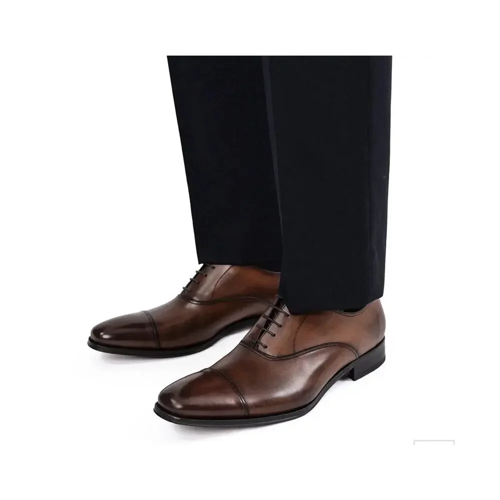 To Boot New York Adam Derrick Brown Leather Cap Toe Oxford Dress Shoes 8